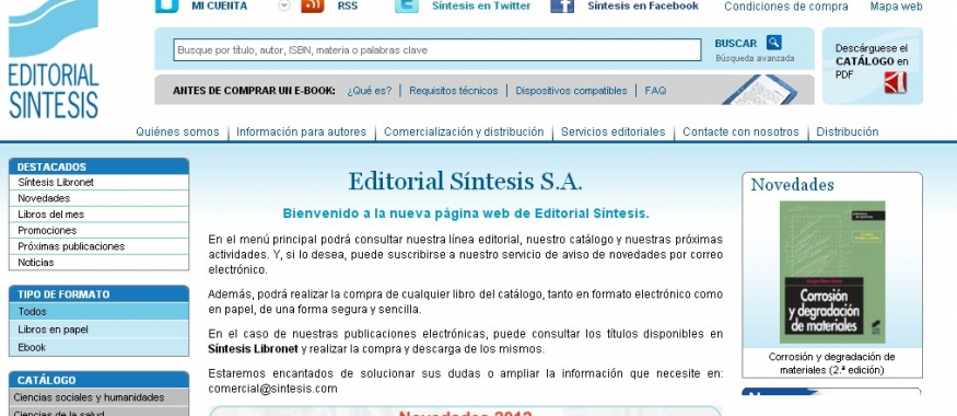 Editorial Sintesis - E-commerce - Venta de e-books y papel
